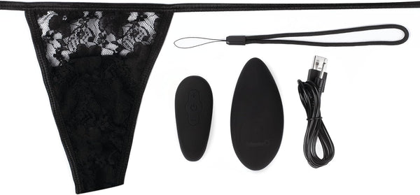vibrating panties set Rechargeable Vibrating Panty Set with Remote Control Ring in Red main image 0